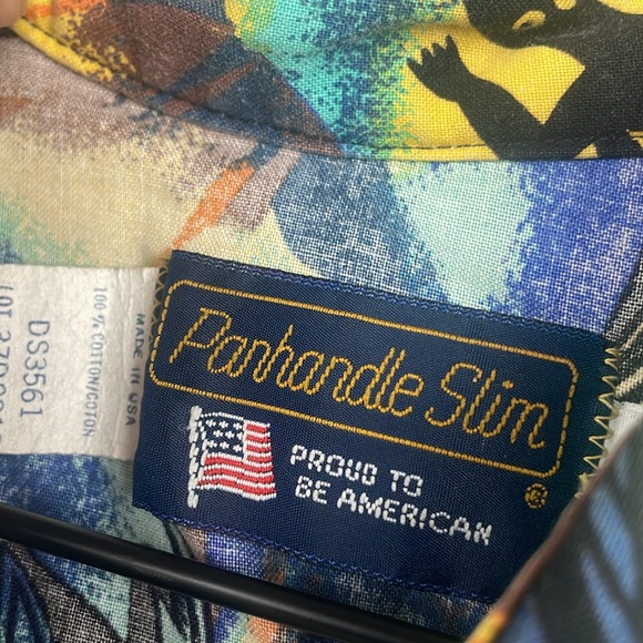 PANHANDLE SLIM Men's Vintage Button Down Short Sleeve Gecko Shirt size L/16.5 - Picture 5 of 6